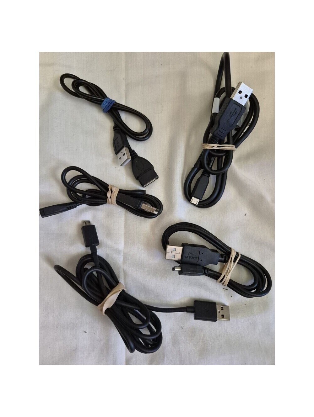 USB-A Male to Micro-B Male Cable 3ft Black Round Charging/Data 5V